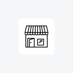 Ecommerce, shop, online, store, website, shopping line icon, outline icon, pixel perfect icon