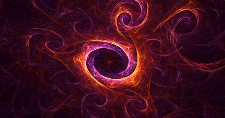 3D manual rendering abstract colorful fractal light background