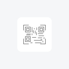 QR Barcode Scanner, Bar Code Recognition, Digital Scanning thin line icon, grey outline icon, pixel perfect icon