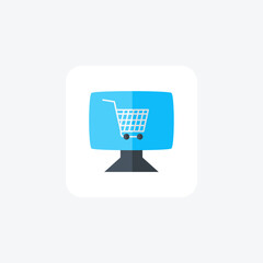 Online Shopping, E-commerce Delight flat color icon, pixel perfect icon