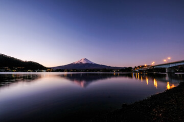 富士山　河口湖　早朝