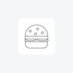 BurgerIcon, FastFoodIcon, thin line icon, grey outline icon, pixel perfect icon