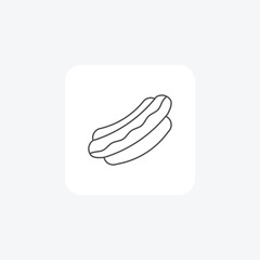 Obraz premium HotdogIcon, GrilledDelightIcon, thin line icon, grey outline icon, pixel perfect icon