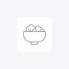 SaladIcon, GardenFreshEmblem, NutrientRichGreensSymbol, thin line icon, grey outline icon, pixel perfect icon