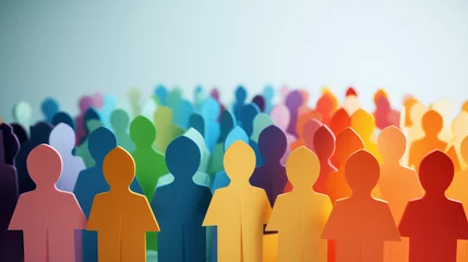 Fotobehang Diversity workplace inclusivity world day cultural multicultural multiracial inclusive friendly cohesive teamwork paper cut out colourful © The Stock Image Bank