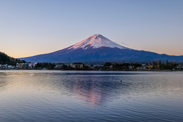 富士山　河口湖　早朝