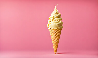 Ice cream delight: Waffle cone with creamy goodness