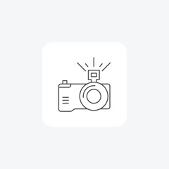 Camera Icon, Photography Symbols, Snapshot Essentials Emblems,thin line icon, grey outline icon, pixel perfect icon