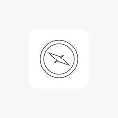 Compass, Direction, Travel, thin line icon, grey outline icon, pixel perfect icon