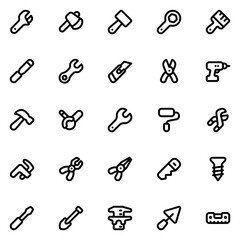 handyman tools line icon sheet
