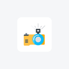 Camera Icon, Photography Symbols, Snapshot Essentials Emblems,flat color icon, pixel perfect icon
