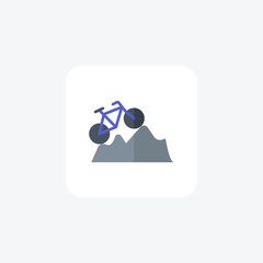MountainBiking Iconography flat color icon, pixel perfect icon
