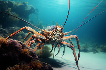 Florida spiny lobster in the ocean