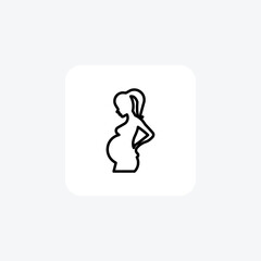 Pregnancy,Baby Bump, Maternal Health, line icon, outline icon, pixel perfect icon