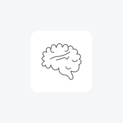 Brain Icon,Brain Anatomy, Neurological Health, Brain Symbol thin line icon, grey outline icon, pixel perfect icon