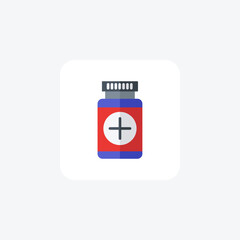 Pills, Medication, Pharmaceutical, flat color icon, pixel perfect icon