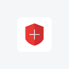 Fototapeta premium Medical Shield Icon,Healthcare Protection, Safety, Medical Security, flat color icon, pixel perfect icon