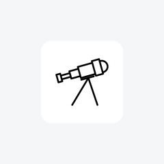 Telescope, astronomy, stars, observatory, celestial, lenses line icon, outline icon, pixel perfect icon