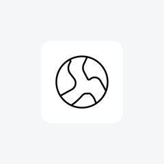 Earth, Planet Earth, Terrestrial sphere, line icon, outline icon, pixel perfect icon