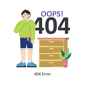404 Error vector Flat Design illustration. Symbol on White background EPS 10 File