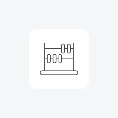 Abacus,Arithmetic, Learning, Ancient, Counting, Math Tool, thin line icon, grey outline icon, pixel perfect icon