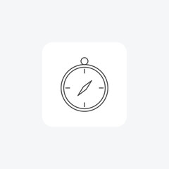 Compass, Navigation tool, Magnetic compass thin line icon, grey outline icon, pixel perfect icon