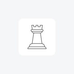 Chess, board, pieces, king, queen, rook, knight thin line icon, grey outline icon, pixel perfect icon