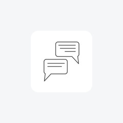 Speech bubble, Conversation symbol thin line icon, grey outline icon, pixel perfect icon