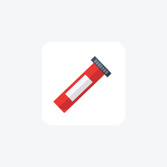 Test Tube Chronicles, Laboratory glassware, Chemical experiments flat color icon, pixel perfect icon
