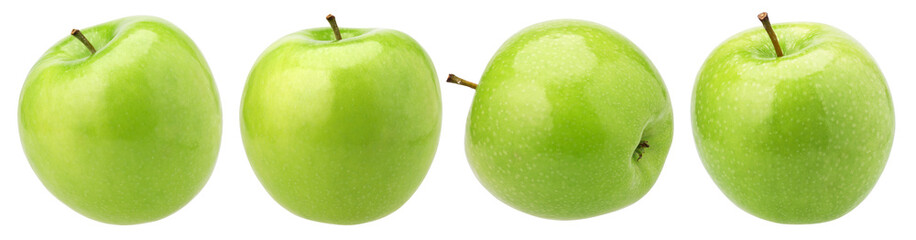 green apple  (granny smith apple) isolated, fresh green apple, transparent PNG, PNG format, full depth of field