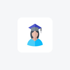 Student, Learner flat color icon, pixel perfect icon