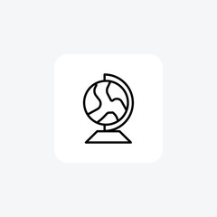 World, Earth, Global, line icon, outline icon, pixel perfect icon