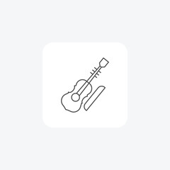Violin, String instrument, Classical music, thin line icon, grey outline icon, pixel perfect icon