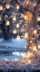 Obraz na płótnie Canvas Background illumination and snow blur. Generative Ai.