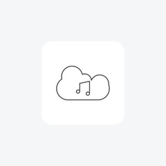 Fototapeta premium Music streaming, Audio playback, Online music service, thin line icon, grey outline icon, pixel perfect icon