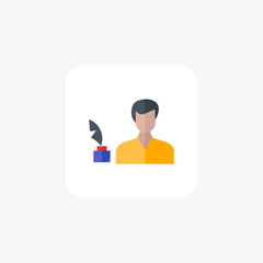 Songwriter, Lyricist, Composer, Musical wordsmith,icon flat color icon, pixel perfect icon