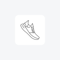 Gym sneaker, footwear, athletic, shoes, workout, training thin line icon, grey outline icon, pixel perfect icon