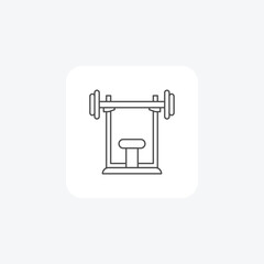 Barbell icon, Weightlifting symbol, Gym equipment symbol thin line icon, grey outline icon, pixel perfect icon