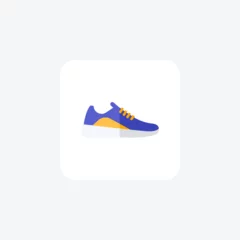 Selbstklebende Fototapeten Gym sneaker, footwear, athletic, shoes, workout flat color icon, pixel perfect icon © Blinix Solutions