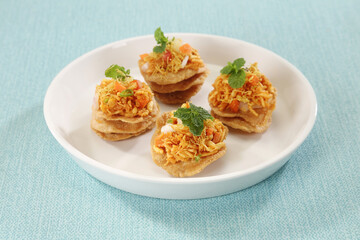 Sev Puri Chaat or Street Food Sev Puri, Indian Snack