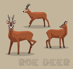 Roe Deer Cartoon Vector Illustration