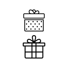 Gift Box Flat Minimal Icon Set Vector Design