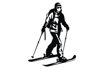 Winter ice snow sports silhouette vector