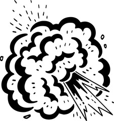 hand drawn vector of bomb explosion illustration.