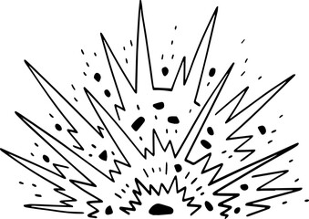hand drawn vector of bomb explosion illustration.