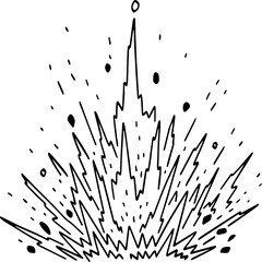 hand drawn vector of bomb explosion illustration.