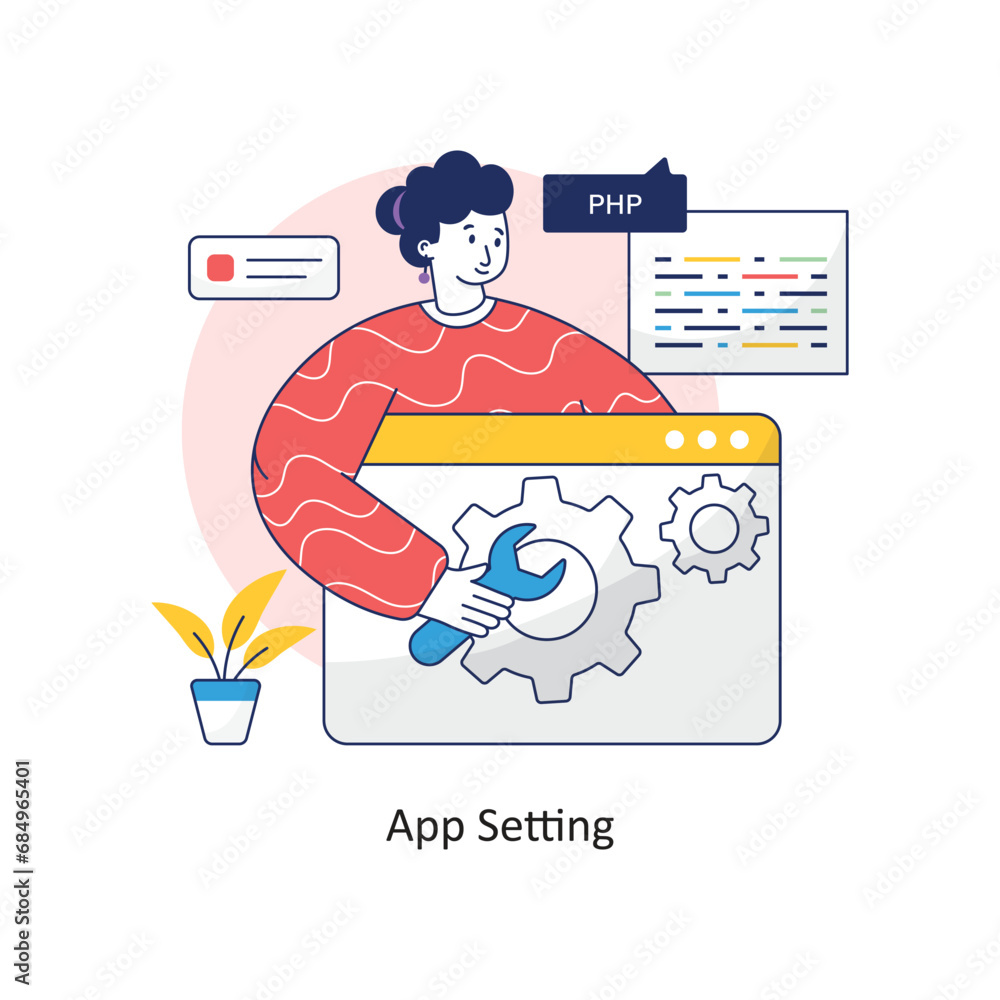 Poster App Setting vector Filled outline Design illustration. Symbol on White background EPS 10 File