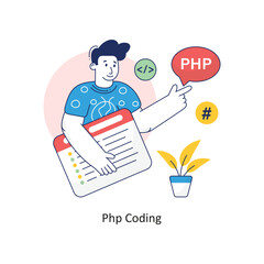 PHP Coding vector Filled outline Design illustration. Symbol on White background EPS 10 File