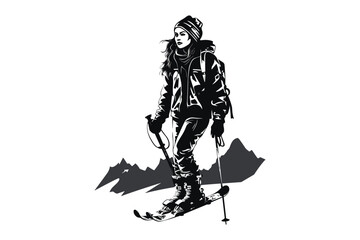 Winter ice snow sports silhouette vector