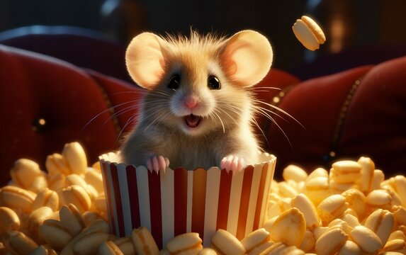 Animated Scene of Mouse and Bowl